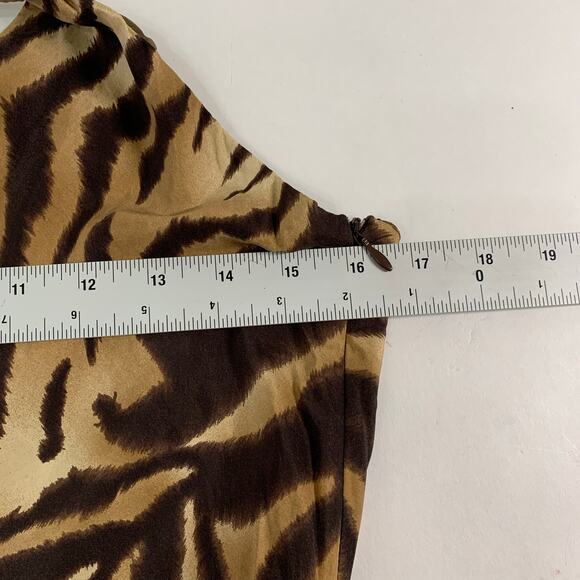 AX Armani Exchange 6 Womens Silk Animal Tiger Print Slip Mini Dress Flowy - Picture 6 of 8